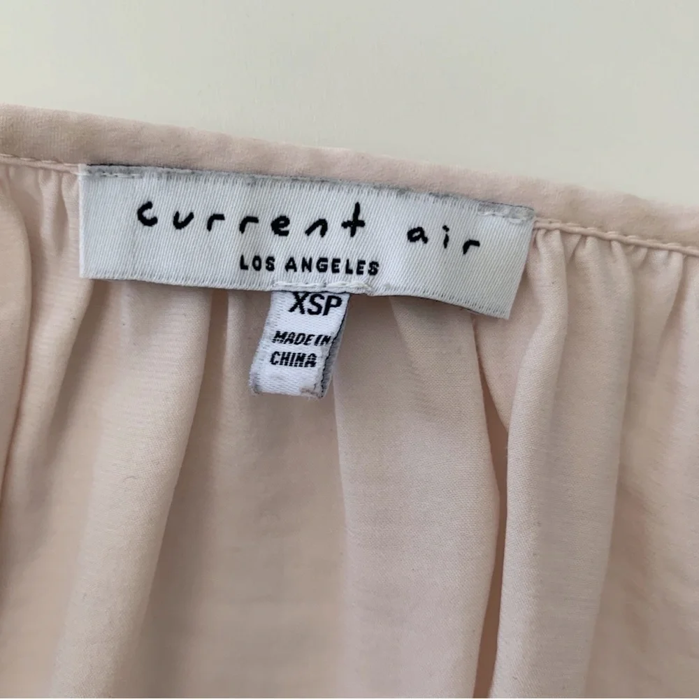 Current Air Blush Pink Pearl Embellished Blouse XSP Coquette Girl